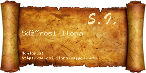 Sárosi Ilona névjegykártya
