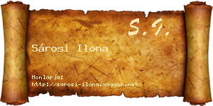 Sárosi Ilona névjegykártya