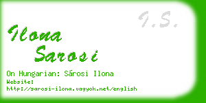 ilona sarosi business card